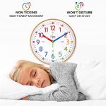 Oyster&Pop Kids Learning Wall Clock - Silent Non-Ticking Analog 10 Inch Teaching Clock for Classrooms & Bedrooms - Makes Telling Time Easy for Kids