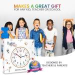 Oyster&Pop Kids Learning Wall Clock - Silent Non-Ticking Analog 10 Inch Teaching Clock for Classrooms & Bedrooms - Makes Telling Time Easy for Kids