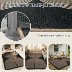 Lahome Modern Rainbow Easy Jute Carpet, Washable 5x7 Area Rugs for Living Room Patio Black Farmhouse Indoor Outdoor Rugs, Contemporary Natural Non Slip Floor Carpet for Office RV Backyard