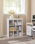 VASAGLE Bookcase, Bookshelf, Freestanding Storage Unit, 8 Open Compartments, Used Horizontally, Vertically, Upside Down, 11 x 35.4 x 39.4 Inches, for Living Room, Study, Office, Cloud White ULBC55WT