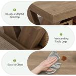 LITTLE TREE Coffee Table, Farmhouse Coffee Table with Large Storage Shelf, 2-Tier Rustic Wood Modern Center Table for Living Room、Home Office, Rustic Brown