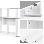 VASAGLE Bookcase, Bookshelf, Freestanding Storage Unit, 8 Open Compartments, Used Horizontally, Vertically, Upside Down, 11 x 35.4 x 39.4 Inches, for Living Room, Study, Office, Cloud White ULBC55WT