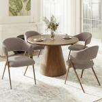 COLAMY Dining Chairs Set of 4, Mid Century Modern Dining Room Kitchen Dinner Chairs with Iron Legs, Open Back and Padded Seat, for Living Room/Bedroom/Restaurant/Cafe, Taupe