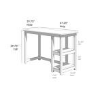 Plank+Beam 47" Computer Desk with Bookshelves, Solid Wood Legs & Engineered Wood Top, Modern Writing Desk with Storage Shelves, Natural Finish
