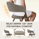 COLAMY Dining Chairs Set of 4, Mid Century Modern Dining Room Kitchen Dinner Chairs with Iron Legs, Open Back and Padded Seat, for Living Room/Bedroom/Restaurant/Cafe, Taupe