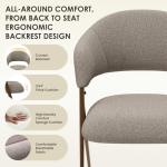 COLAMY Dining Chairs Set of 4, Mid Century Modern Dining Room Kitchen Dinner Chairs with Iron Legs, Open Back and Padded Seat, for Living Room/Bedroom/Restaurant/Cafe, Taupe