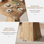 MILEFA Square Dining Table, 31.5-inch Dinner Table for 2-4 People, ​Kitchen Table with Load-Bearing Trapezoidal Base, for Home, Dining Room, Small Space, Brown