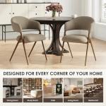 COLAMY Dining Chairs Set of 4, Mid Century Modern Dining Room Kitchen Dinner Chairs with Iron Legs, Open Back and Padded Seat, for Living Room/Bedroom/Restaurant/Cafe, Taupe