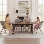 COLAMY Dining Chairs Set of 4, Mid Century Modern Dining Room Kitchen Dinner Chairs with Iron Legs, Open Back and Padded Seat, for Living Room/Bedroom/Restaurant/Cafe, Taupe