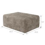 37.4" Rectangle Ottoman Foot Rest for Couch - Corduroy Upholstered Compressed Memory Foam, Cloud Ottoman for Modular Sectional, No Assembly Required, DIY Combination, Camel