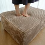 37.4" Rectangle Ottoman Foot Rest for Couch - Corduroy Upholstered Compressed Memory Foam, Cloud Ottoman for Modular Sectional, No Assembly Required, DIY Combination, Camel