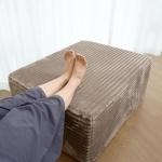 37.4" Rectangle Ottoman Foot Rest for Couch - Corduroy Upholstered Compressed Memory Foam, Cloud Ottoman for Modular Sectional, No Assembly Required, DIY Combination, Camel