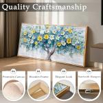 imjiayu Tree of Life Wall Art, Large Framed Wall Art, Floral Wall Decor, Nature Flower Tree Prints, Modern Abstract Art Picture, Nordic Paintings for Living Room Bedroom Kitchen Home Office 20"x40"
