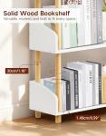 OUTONLIFE 4-Tier Wooden Bookshelf, Modern Open Bookcase with Solid Wood Frame and Top Edge, Sturdy Freestanding Storage Organizer for Living Room, Bedroom, Home Office (White)