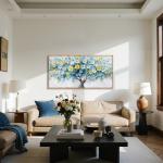 imjiayu Tree of Life Wall Art, Large Framed Wall Art, Floral Wall Decor, Nature Flower Tree Prints, Modern Abstract Art Picture, Nordic Paintings for Living Room Bedroom Kitchen Home Office 20"x40"