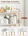 OUTONLIFE 4-Tier Wooden Bookshelf, Modern Open Bookcase with Solid Wood Frame and Top Edge, Sturdy Freestanding Storage Organizer for Living Room, Bedroom, Home Office (White)
