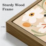 3Pcs Large Framed Botanical Canvas Wall Art, Modern Neutral Plant Abstract Canvas Prints, Minimalist Nature Wall Decor, Large Wall Art for Living Room Bedroom Office Farmhouse Decor 16 * 24in