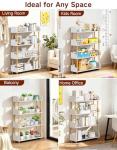 OUTONLIFE 4-Tier Wooden Bookshelf, Modern Open Bookcase with Solid Wood Frame and Top Edge, Sturdy Freestanding Storage Organizer for Living Room, Bedroom, Home Office (White)
