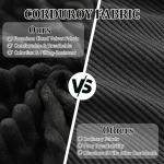 Corduroy Ottoman, Modern Boneless Cloud Foot Rest Foam Support, Oversized Modular Sectional Sofa Stool for Living Room, Bedroom & Small Spaces, No Assembly Required (Black, Ottoman)