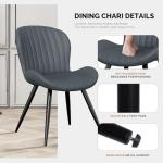 Nalupatio Dining Chairs Set of 2, Modern Dining Room Chairs Comfy Backrest Thick Upholstered Kitchen Chairs 19IN Height with Metal Legs Dark Grey