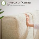 Yechen Cloud Queen Bed Frame with 9'' Headboard, 6.3'' Thick Bed Frame with Culp Fabric Upholstered, Modern Floor-Standing All Foam Platform Support, Tool-Free Assembly, No Box Spring Needed, Cream