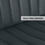 Nalupatio Dining Chairs Set of 2, Modern Dining Room Chairs Comfy Backrest Thick Upholstered Kitchen Chairs 19IN Height with Metal Legs Dark Grey