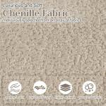 Oversized Sectional Sofa for Living Room, Modern Luxury Plush Chenille 4-Seater Extra Deep & Wide Seat Curved Cloud Couch with 4 Throw Pillows, No Assembly Needed, Light Brown