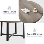 IDEALHOUSE 47" Round Dining Table for 4, Kitchen Dining Room Table with Sturdy Metal Frame, Wood Circle Kitchen Table for Space Saving -Grey (No Chairs)