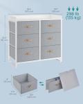 SONGMICS Kids Dresser with 6 Drawers, Boys Girls Dresser, with Water-Resistant Tabletop, Storage Organizer Cabinet, for Bedroom Hallway, Gray UGKR101G01