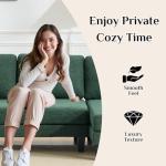 Karl home 110" U-Shape Sectional Couches for Living Room Chenille Upholstery 4 Seat Sofa Set with Double Chaises & Wood Grain Legs for Apartment, Green