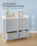 SONGMICS Kids Dresser with 6 Drawers, Boys Girls Dresser, with Water-Resistant Tabletop, Storage Organizer Cabinet, for Bedroom Hallway, Gray UGKR101G01