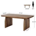Tribesigns Rectangle Coffee Table, 47-Inch Wood Rectangular Living Room Table, Farmhouse Accent Center Low Cocktail Tea Table with Sturdy Base & Rounded Corners, Easy Assembly (Rustic Brown)