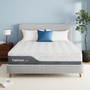 FATHOM Firm Queen Mattress 10 Inch Memory Foam Mattress Queen Size Bed in a Box for Back Pain Relief and Cool Sleep with Gel Foam and Removeable Fiberglass Free Cover, CertiPUR-US Certified