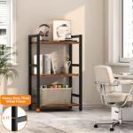 RAGIFEN Book Shelf, 3 Tier Bookcase with Steel Frame, Stable Bookshelf Narrow Book Shelves Storage Organizer for Book CD Movie, Open Book Shelves for Living Room, Home Office, Study, Rustic Brown