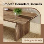Tribesigns Rectangle Coffee Table, 47-Inch Wood Rectangular Living Room Table, Farmhouse Accent Center Low Cocktail Tea Table with Sturdy Base & Rounded Corners, Easy Assembly (Rustic Brown)