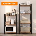 RAGIFEN Book Shelf, 3 Tier Bookcase with Steel Frame, Stable Bookshelf Narrow Book Shelves Storage Organizer for Book CD Movie, Open Book Shelves for Living Room, Home Office, Study, Rustic Brown