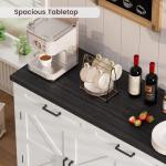 usikey 61” Large Sideboard Buffet Cabinet with 4 Doors and 3 Drawers, Farmhouse Buffet Table, Dining Room Storage Cabinet for Kitchen or Living Room, White