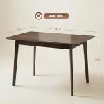 HOMCOM 47" Mid-Century Modern Dining Table for 4, Rectangular Kitchen Table with Wood Grain Finish, Tapered Legs, Wood Frame for Small Spaces, Dining Room, Apartment, Easy to Assemble, Dark Mahogany