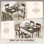 HOMCOM 47" Mid-Century Modern Dining Table for 4, Rectangular Kitchen Table with Wood Grain Finish, Tapered Legs, Wood Frame for Small Spaces, Dining Room, Apartment, Easy to Assemble, Dark Mahogany