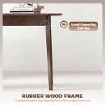 HOMCOM 47" Mid-Century Modern Dining Table for 4, Rectangular Kitchen Table with Wood Grain Finish, Tapered Legs, Wood Frame for Small Spaces, Dining Room, Apartment, Easy to Assemble, Dark Mahogany