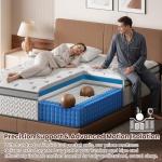 SLEEP100 King Mattress, 12 Inch 5-Zone Deep Sleep Firm Mattress with Extra Lumbar & Shoulder Support, Hotel Collection Hybrid Mattresses, Fiberglass Free & No Odor - 365 Nights Trial