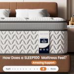 SLEEP100 King Mattress, 12 Inch 5-Zone Deep Sleep Firm Mattress with Extra Lumbar & Shoulder Support, Hotel Collection Hybrid Mattresses, Fiberglass Free & No Odor - 365 Nights Trial