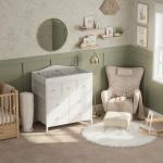 BOLUO Changing Table Dresser with Storage, Baby Dresser with Changing Table Top Diaper Changing Station with 7 Fabric Drawers for Nursery Modern