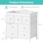 BOLUO Changing Table Dresser with Storage, Baby Dresser with Changing Table Top Diaper Changing Station with 7 Fabric Drawers for Nursery Modern