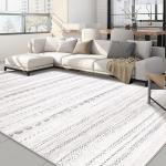 Nakagishi 6x9 Area Rugs Living Room: Washable Boho Large Neutral Soft Farmhouse Rug Stain Resistant Modern Indoor Floor Non-Slip Carpet for Bedroom Nursery Kids Playroom Office Dining Room Dorm- Gray
