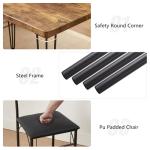 VECELO Dining Table Set for 4, Kitchen Table Set with 4 Chairs for Small Space, Space-Saving and Modern Design, Apartment, Easy to Assemble,Classic Brown