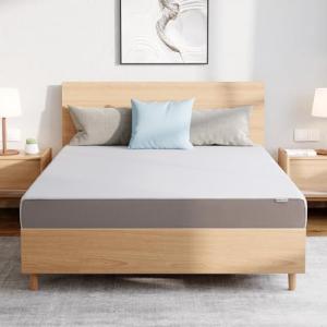 Amazon Basics Medium Firm Memory Foam Mattress, Breathable, 8 Inch, Queen, White/Grey