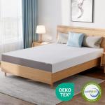 Amazon Basics Medium Firm Memory Foam Mattress, Breathable, 8 Inch, Queen, White/Grey