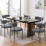 kinmars Dining Chairs Set of 4- Modern Black and White Kitchen & Dining Room Chairs - Comfortable Upholstered Dining Chair Set for 2/4/6/8 People