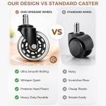 YUNSCEND Brown Leather Office Chair with Quiet Rubber Wheels and Lumbar Support, Mid-Back Ergonomic Desk Chair with Removable Armrests, Height Adjustable Computer Chair for Home Office